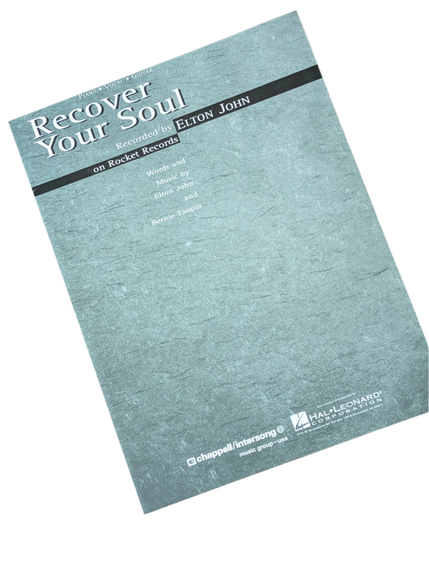 Elton John “Recover Your Soul” Sheet Music – USA Edition (1996)