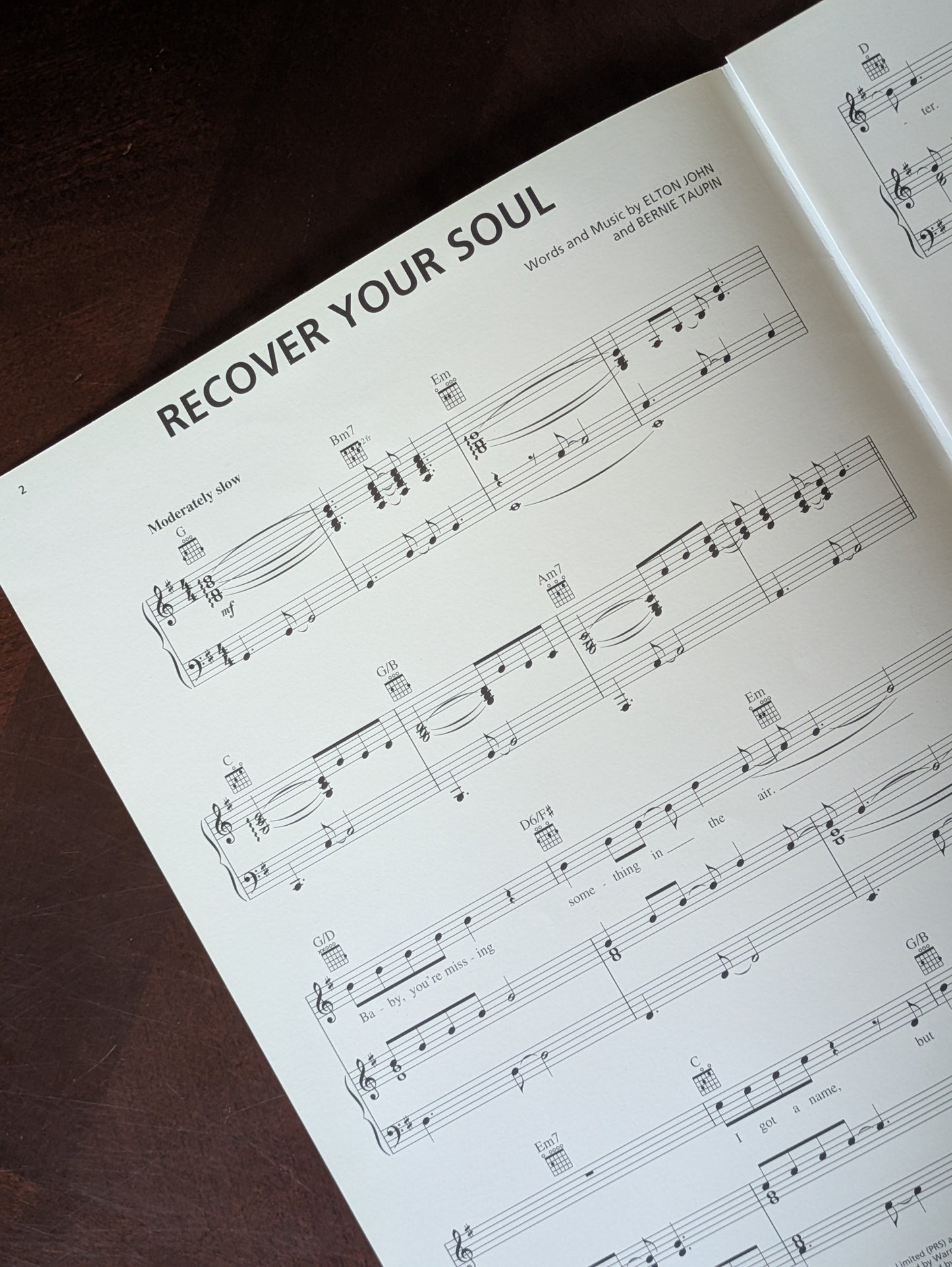 Elton John “Recover Your Soul” Sheet Music – USA Edition (1996)