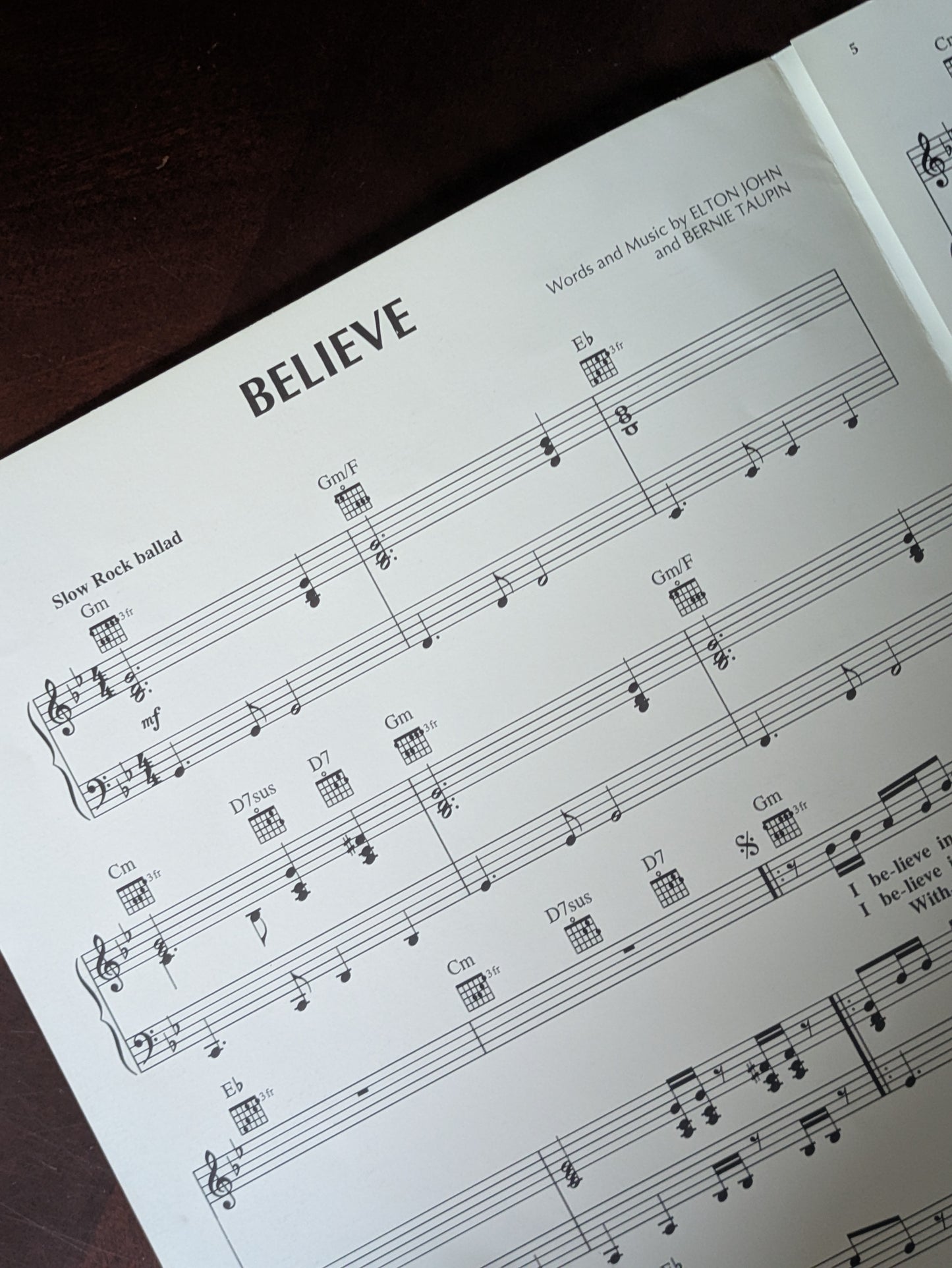 Elton John Sheet Music - Believe (1995)