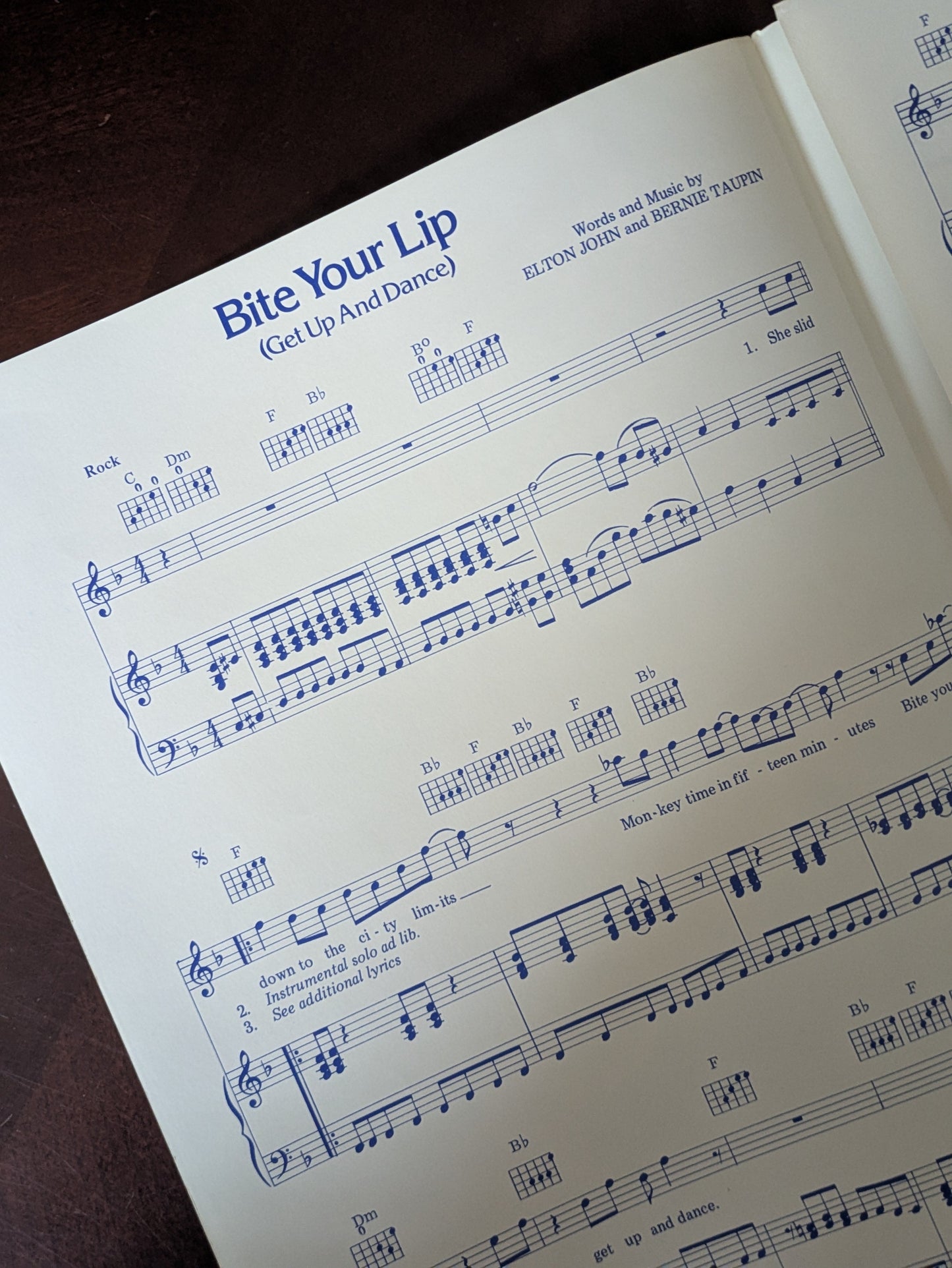Elton John "Bite Your Lip" UK Sheet Music