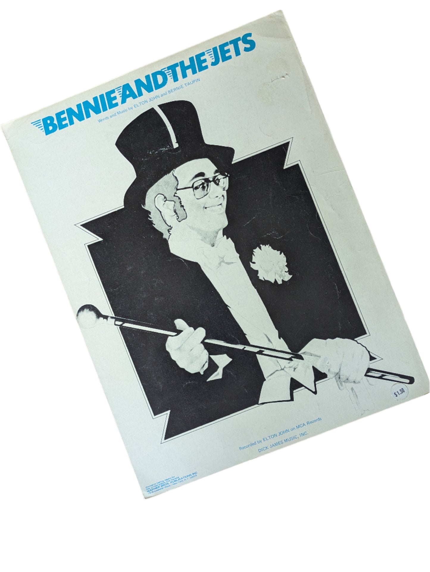 Elton John "Bennie and the Jets" Original UK Sheet Music (1973)