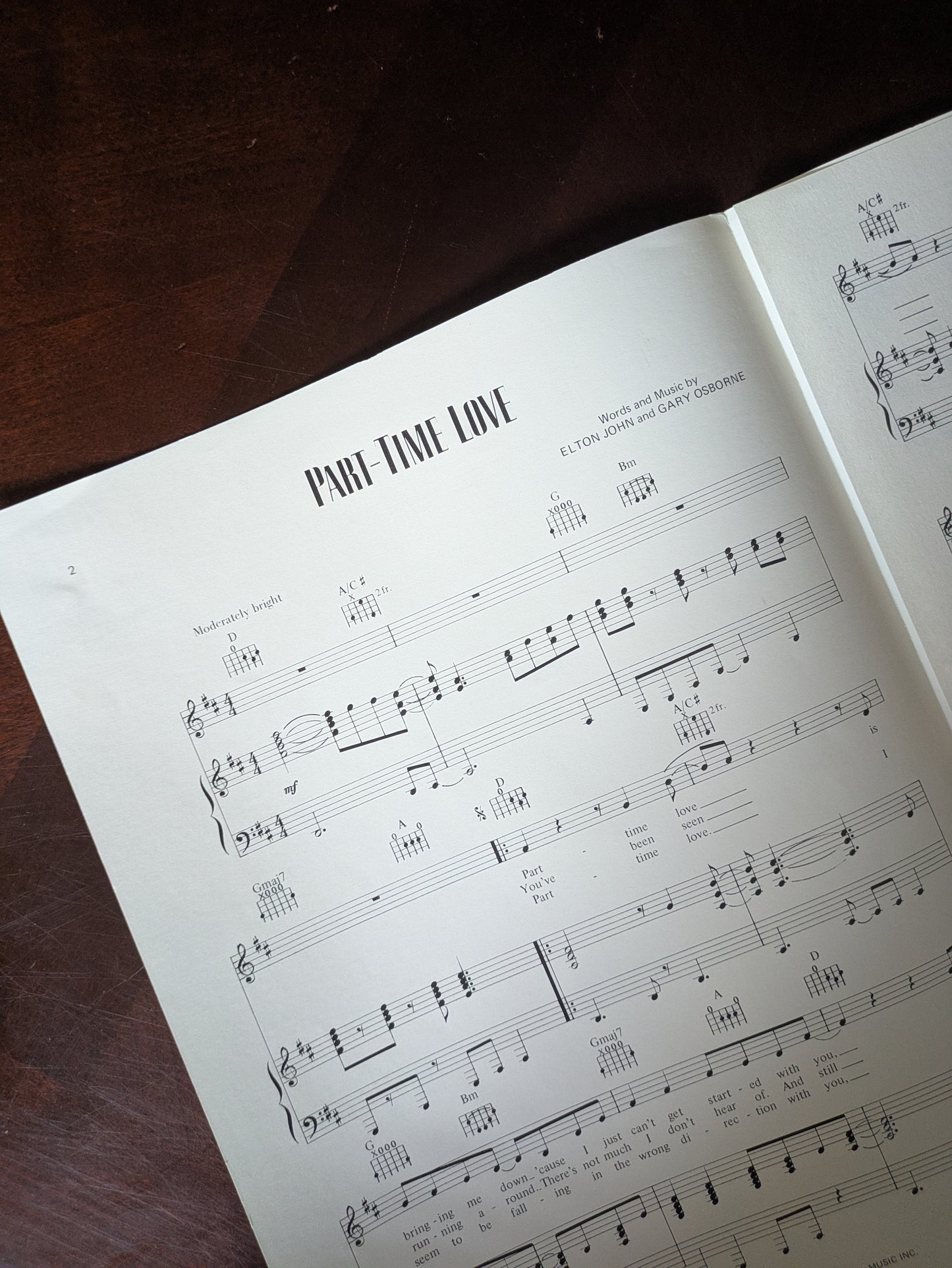 Elton John “Part-Time Love” 1978 Sheet Music – Very Rare Vintage Collectible