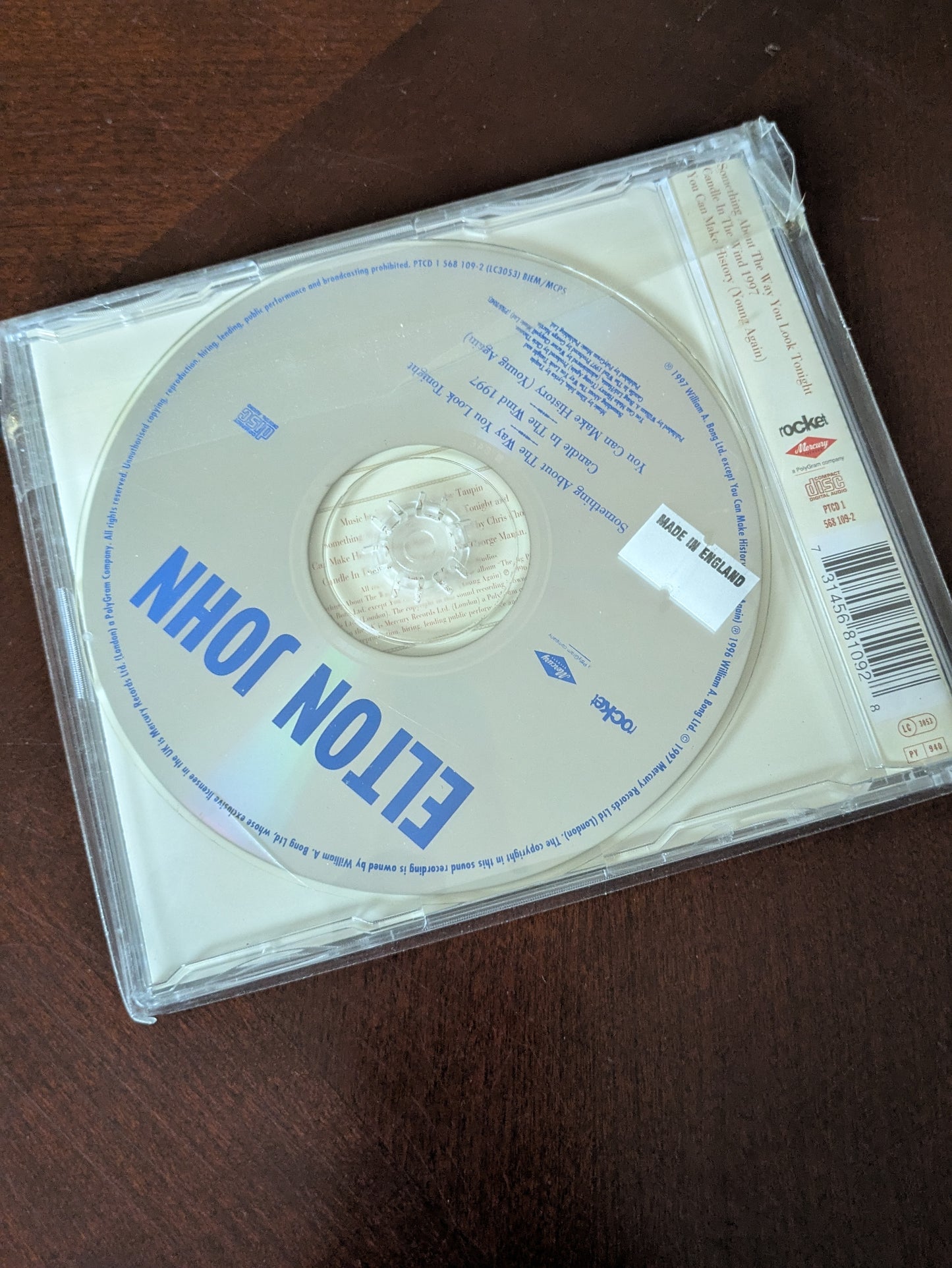 Elton John CD Single – “Something About the Way You Look Tonight / Candle in the Wind 1997” – Tribute Edition for Princess Diana
