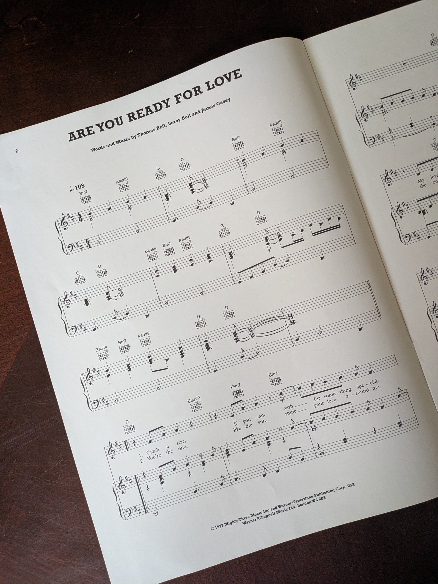 Elton John "Are You Ready for Love" Vintage Sheet Music